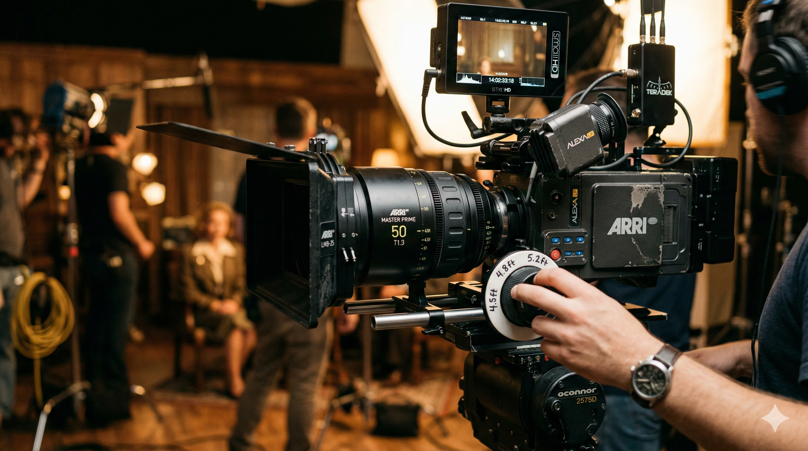 プロ用シネマカメラのクローズアップ